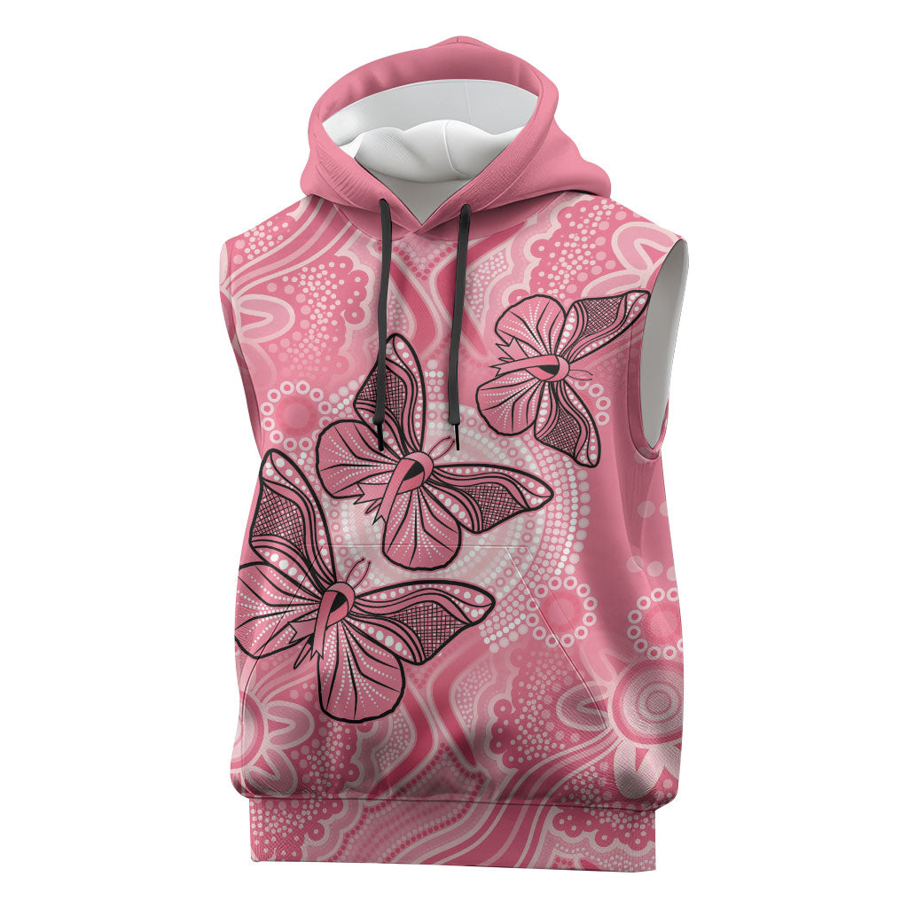 Personalized Pink Butterfly Spirit Sleeveless Hoodie Australia’s Breast Cancer Support