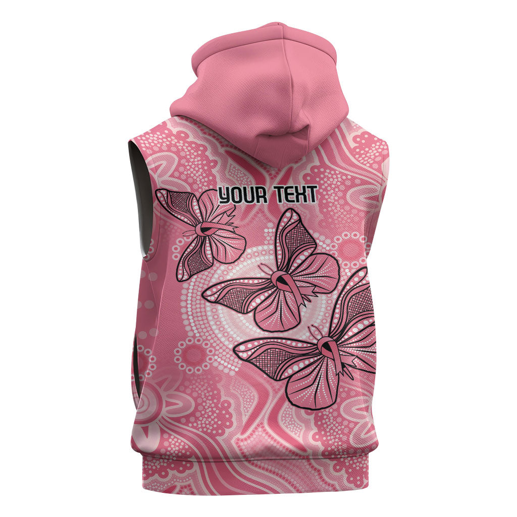 Personalized Pink Butterfly Spirit Sleeveless Hoodie Australia’s Breast Cancer Support
