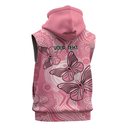 Personalized Pink Butterfly Spirit Sleeveless Hoodie Australia’s Breast Cancer Support