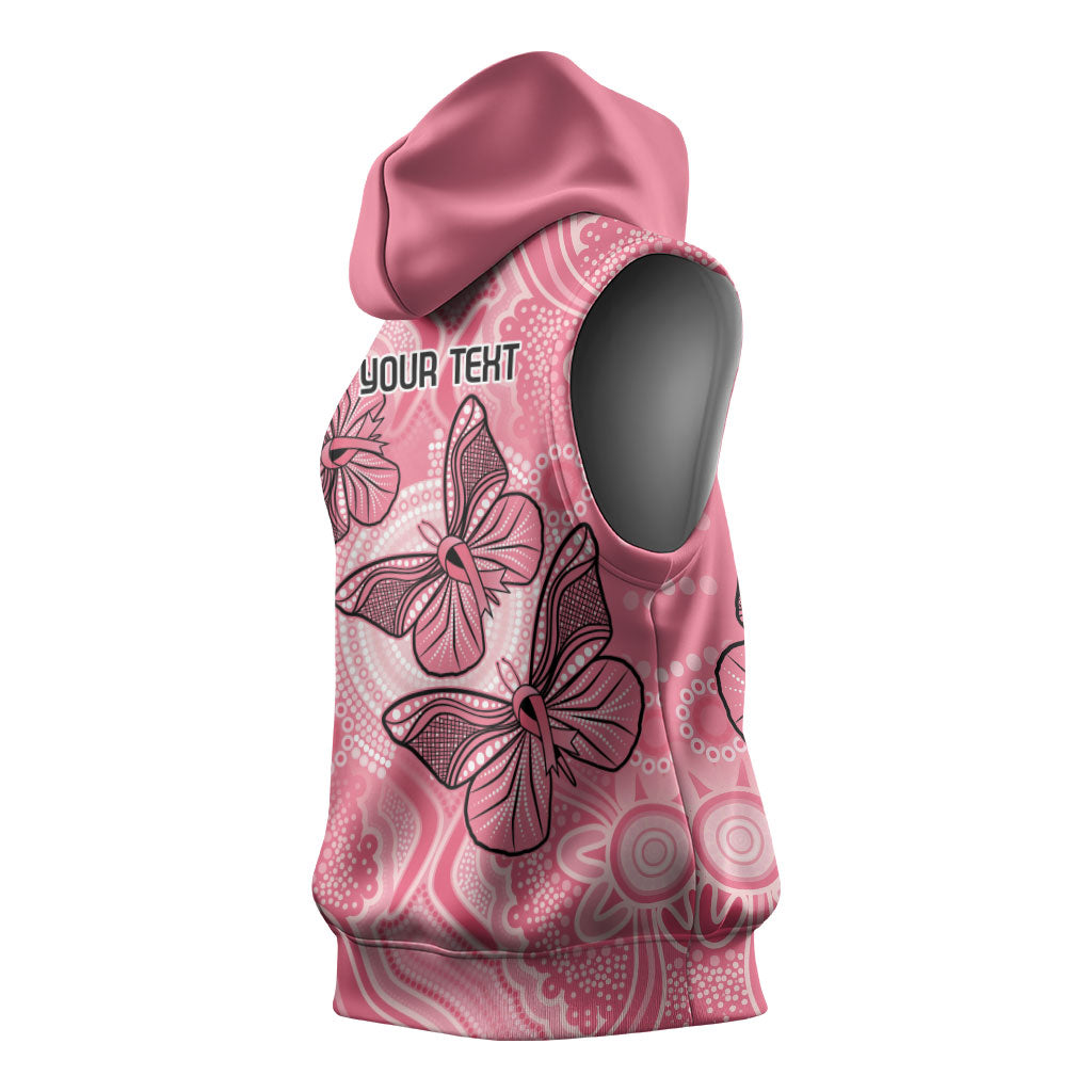 Personalized Pink Butterfly Spirit Sleeveless Hoodie Australia’s Breast Cancer Support