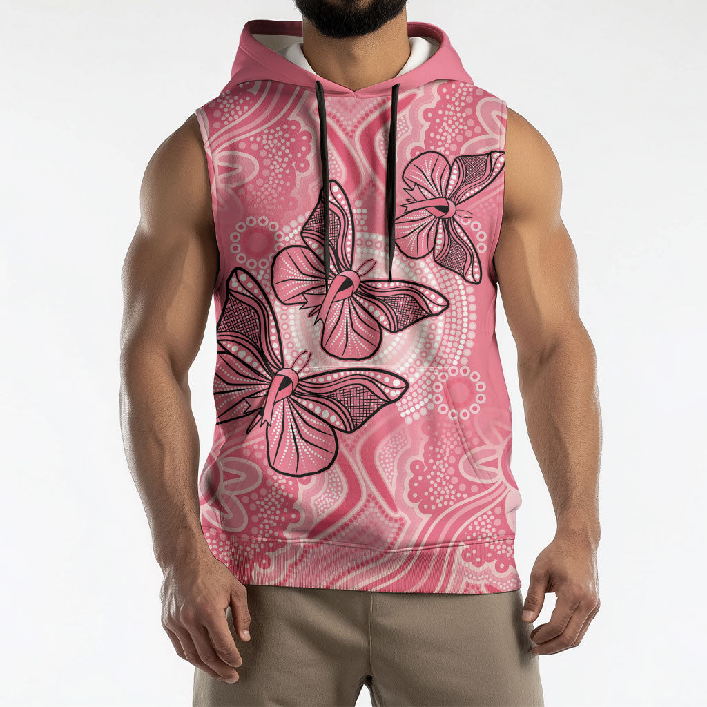 Personalized Pink Butterfly Spirit Sleeveless Hoodie Australia’s Breast Cancer Support