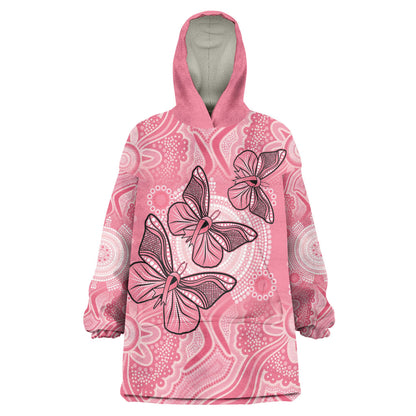 Personalized Pink Butterfly Spirit Wearable Blanket Hoodie Australia’s Breast Cancer Support