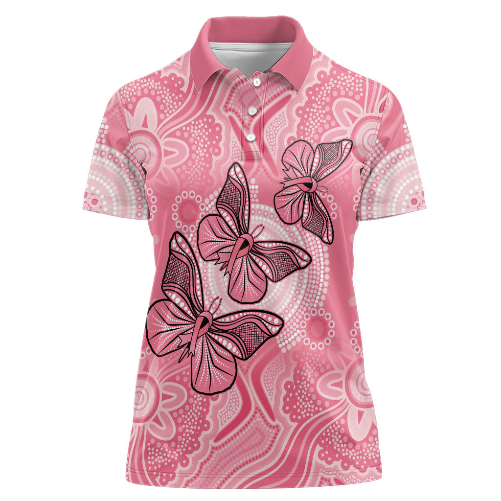 Personalized Pink Butterfly Spirit Women Polo Shirt Australia’s Breast Cancer Support