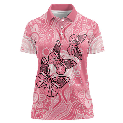 Personalized Pink Butterfly Spirit Women Polo Shirt Australia’s Breast Cancer Support