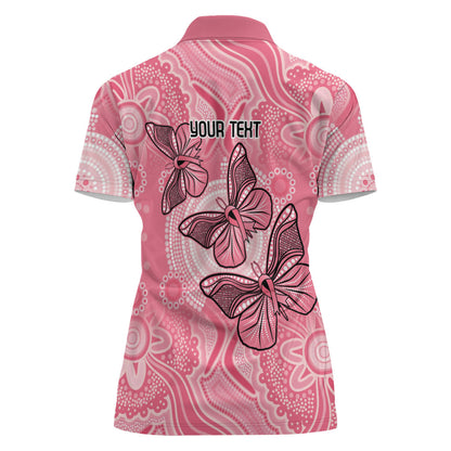 Personalized Pink Butterfly Spirit Women Polo Shirt Australia’s Breast Cancer Support