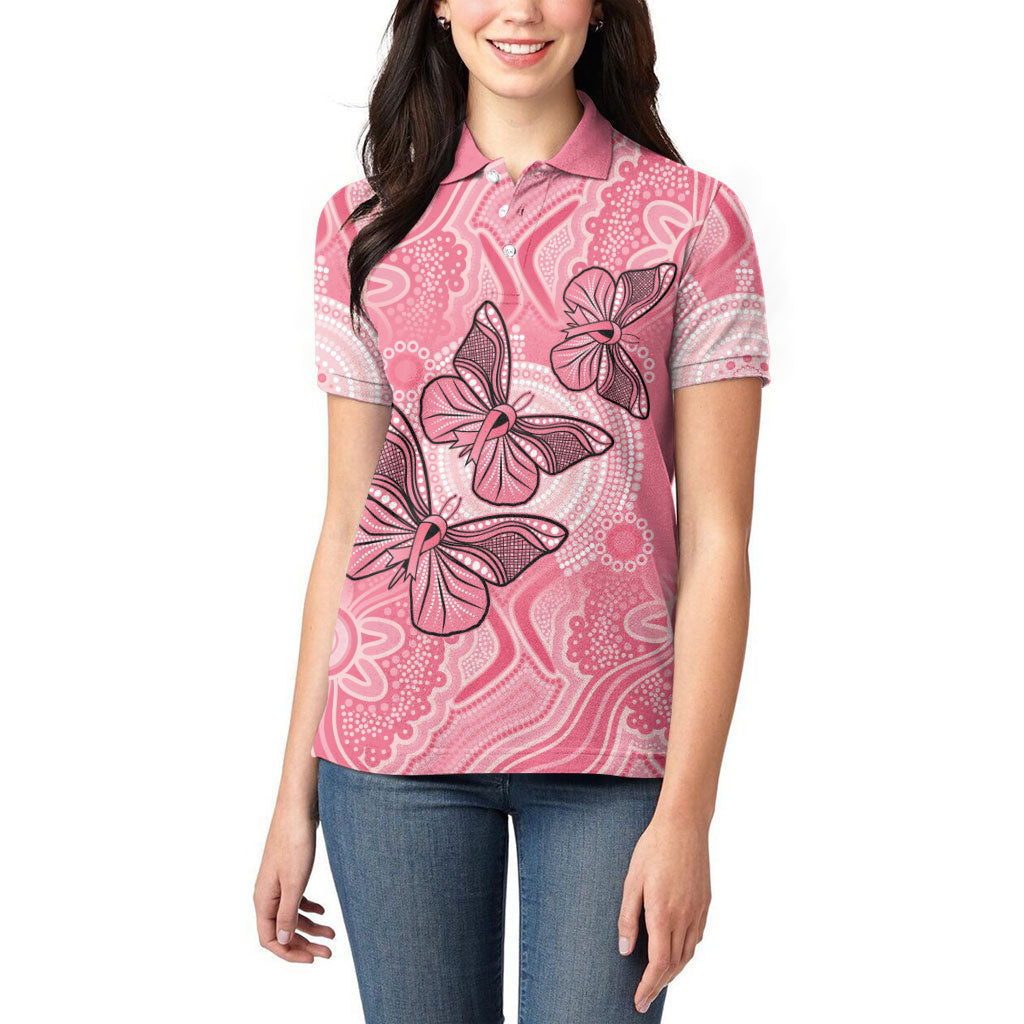 Personalized Pink Butterfly Spirit Women Polo Shirt Australia’s Breast Cancer Support