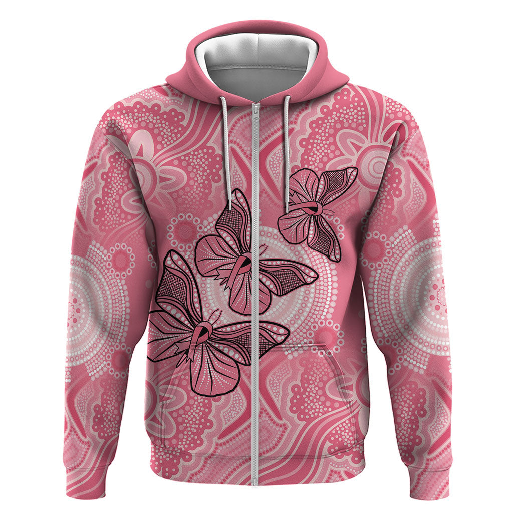 Personalized Pink Butterfly Spirit Zip Hoodie Australia’s Breast Cancer Support