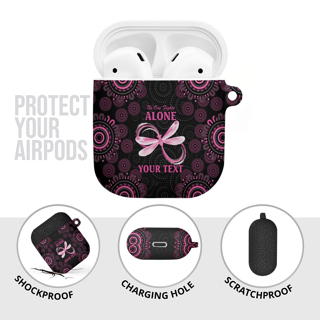 Personalized Pink Dragonfly Aboriginal of Hope AirPods Case Australia’s Breast Cancer Support