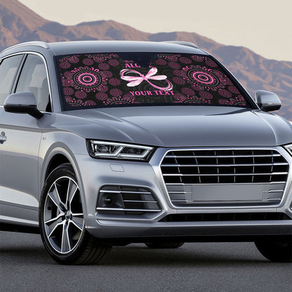 Personalized Pink Dragonfly Aboriginal of Hope Auto Sun Shade Australia’s Breast Cancer Support