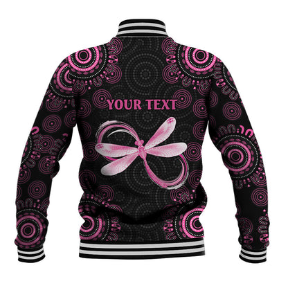 Personalized Pink Dragonfly Aboriginal of Hope Baseball Jacket Australia’s Breast Cancer Support