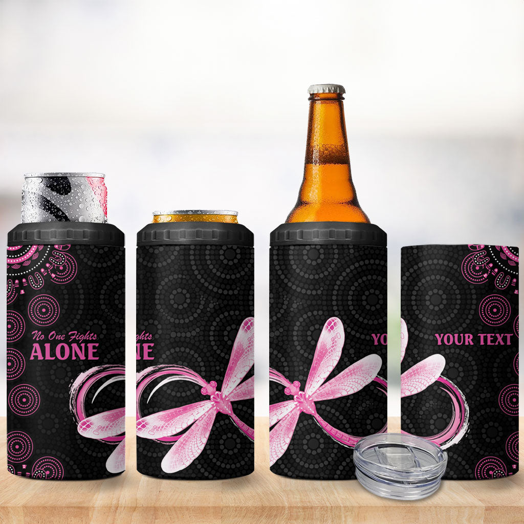 Personalized Pink Dragonfly Aboriginal of Hope 4 in 1 Can Cooler Tumbler Australia’s Breast Cancer Support