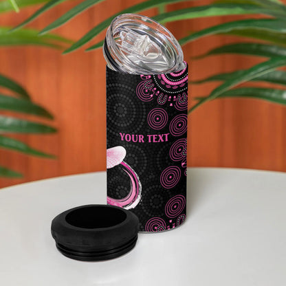 Personalized Pink Dragonfly Aboriginal of Hope 4 in 1 Can Cooler Tumbler Australia’s Breast Cancer Support