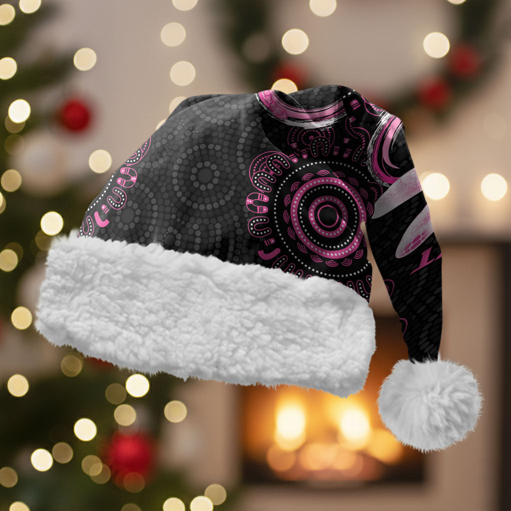 Personalized Pink Dragonfly Aboriginal of Hope Christmas Santa Hat Australia’s Breast Cancer Support