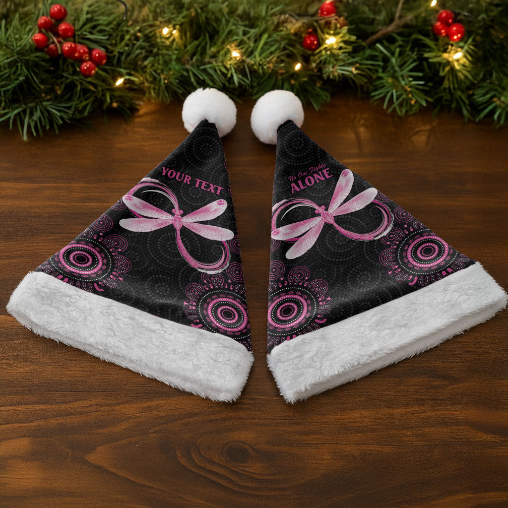 Personalized Pink Dragonfly Aboriginal of Hope Christmas Santa Hat Australia’s Breast Cancer Support