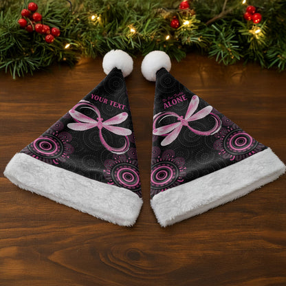 Personalized Pink Dragonfly Aboriginal of Hope Christmas Santa Hat Australia’s Breast Cancer Support