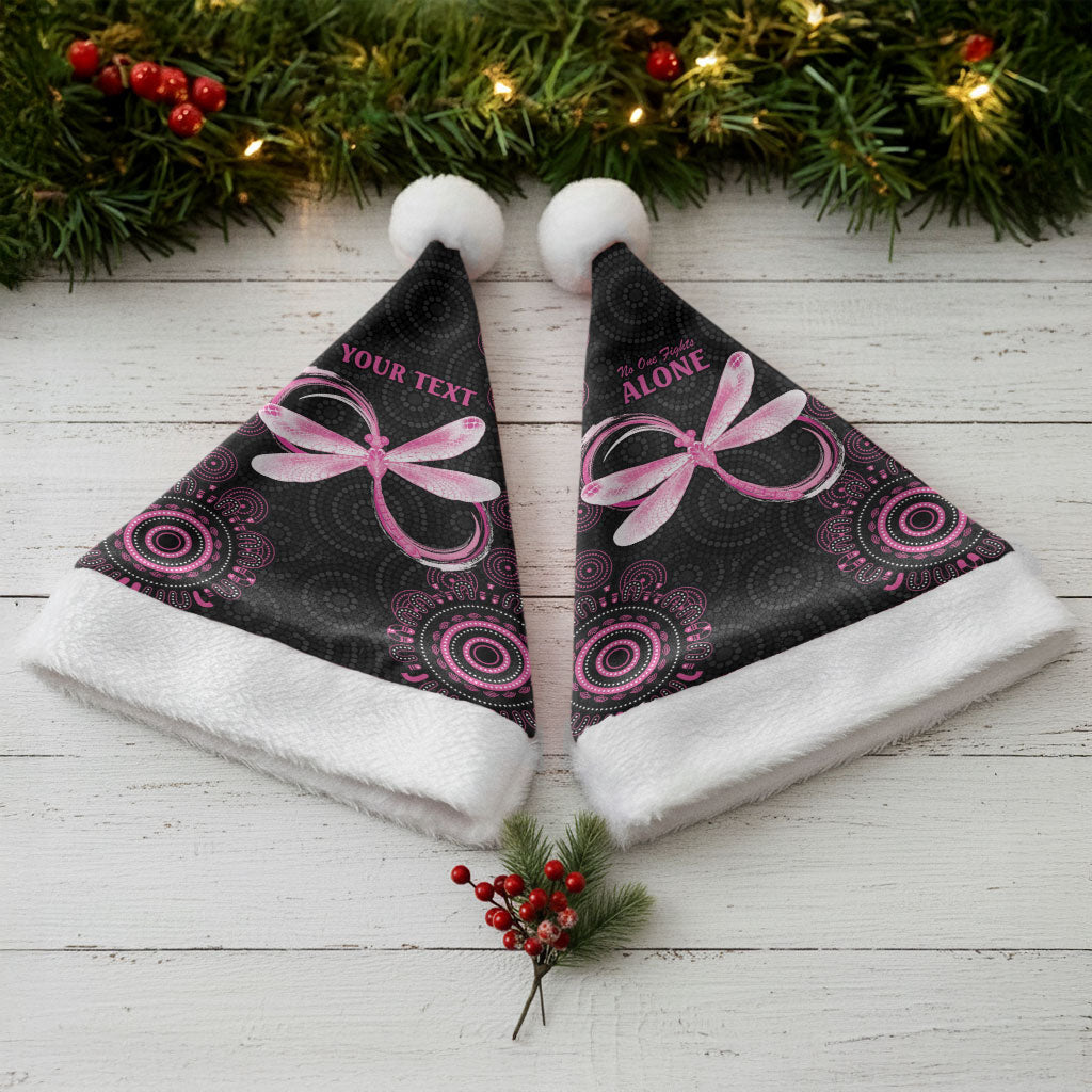 Personalized Pink Dragonfly Aboriginal of Hope Christmas Santa Hat Australia’s Breast Cancer Support
