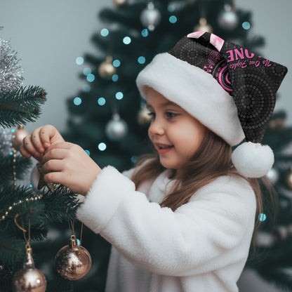 Personalized Pink Dragonfly Aboriginal of Hope Christmas Santa Hat Australia’s Breast Cancer Support