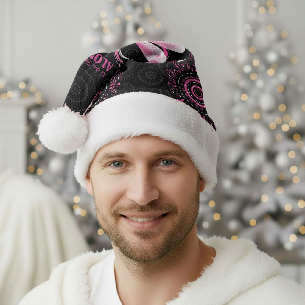 Personalized Pink Dragonfly Aboriginal of Hope Christmas Santa Hat Australia’s Breast Cancer Support