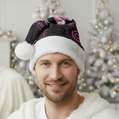 Personalized Pink Dragonfly Aboriginal of Hope Christmas Santa Hat Australia’s Breast Cancer Support