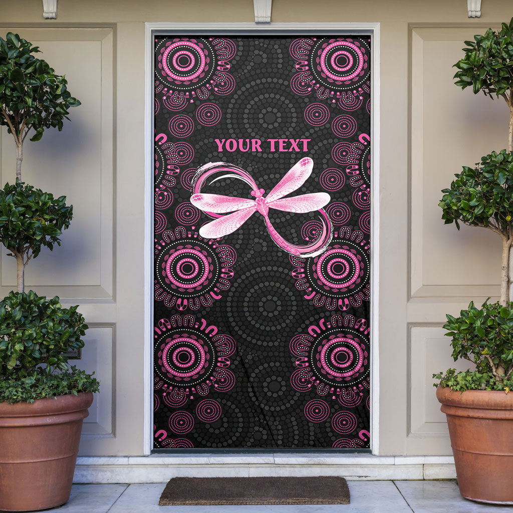 Personalized Pink Dragonfly Aboriginal of Hope Door Cover Australia’s Breast Cancer Support