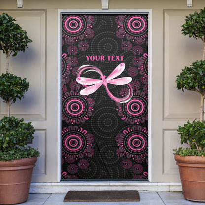 Personalized Pink Dragonfly Aboriginal of Hope Door Cover Australia’s Breast Cancer Support