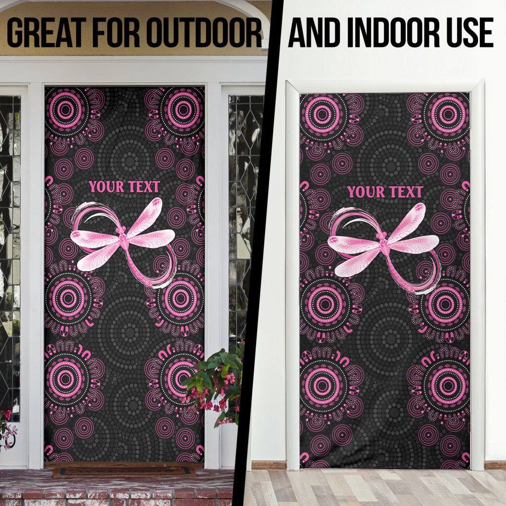 Personalized Pink Dragonfly Aboriginal of Hope Door Cover Australia’s Breast Cancer Support