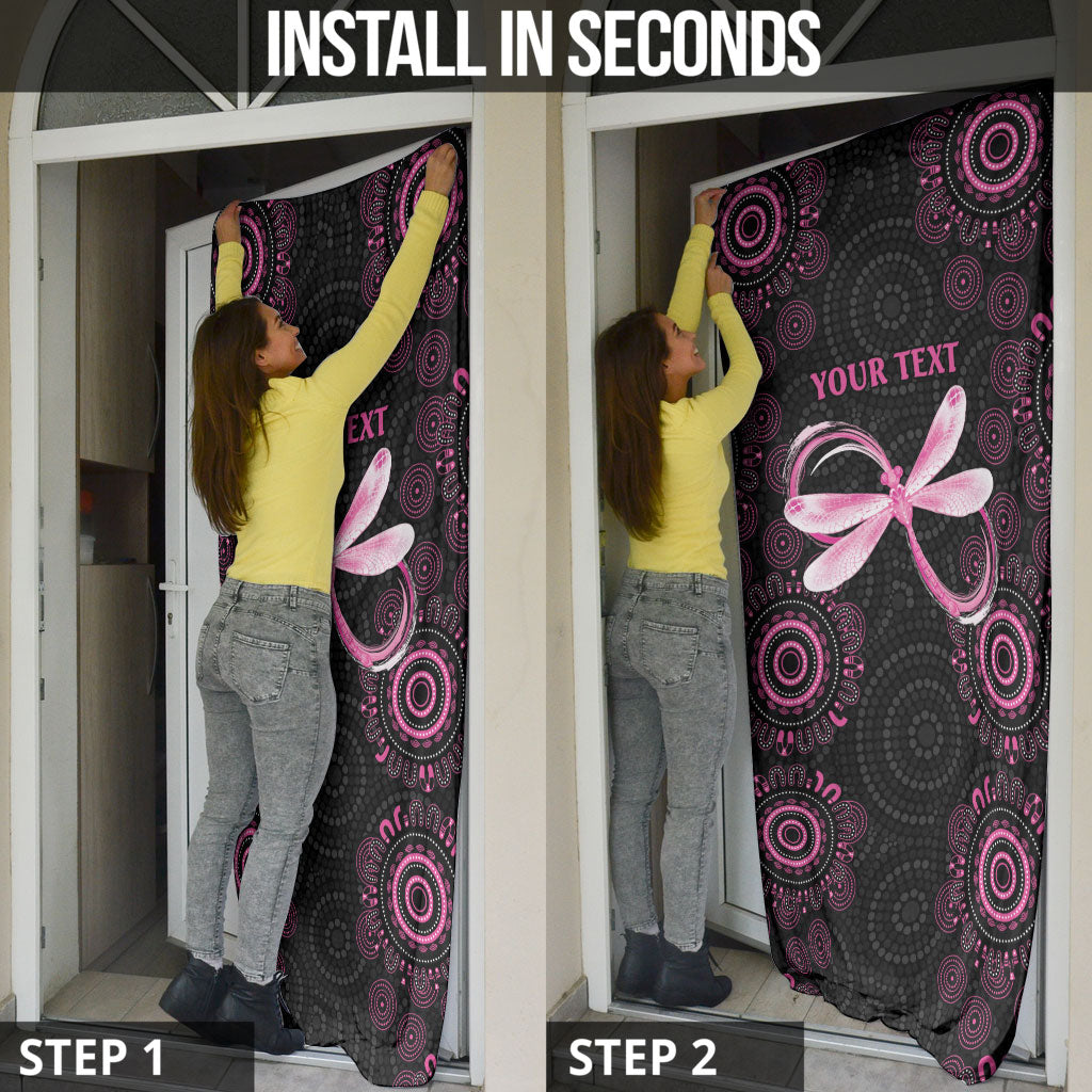Personalized Pink Dragonfly Aboriginal of Hope Door Cover Australia’s Breast Cancer Support
