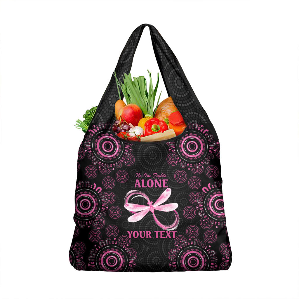 Personalized Pink Dragonfly Aboriginal of Hope Grocery Bag Australia’s Breast Cancer Support