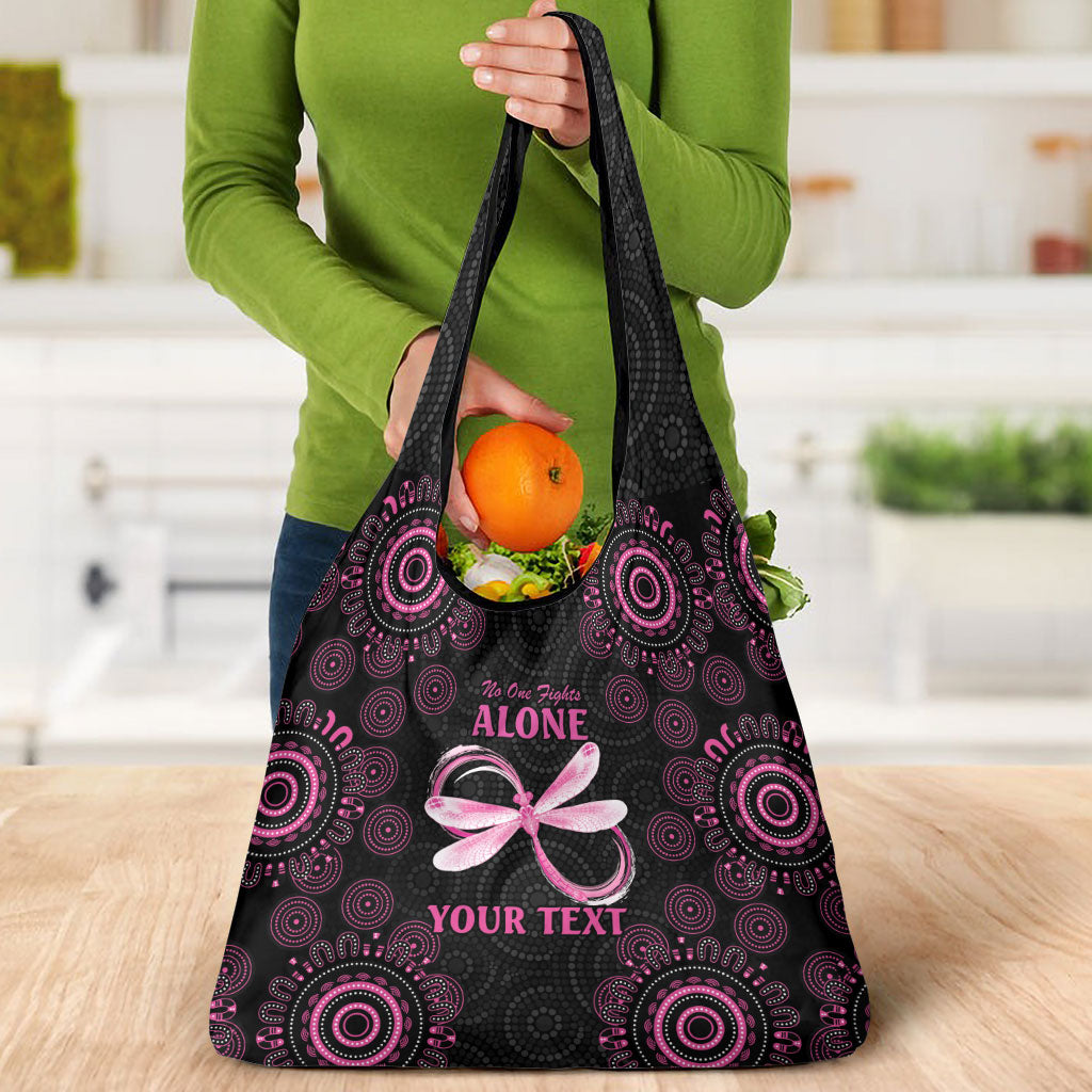 Personalized Pink Dragonfly Aboriginal of Hope Grocery Bag Australia’s Breast Cancer Support