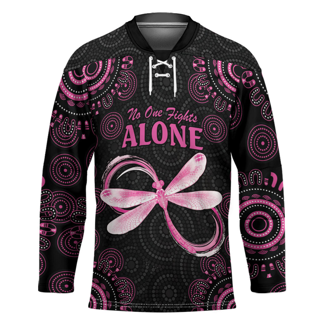 Personalized Pink Dragonfly Aboriginal of Hope Hockey Jersey Australia’s Breast Cancer Support