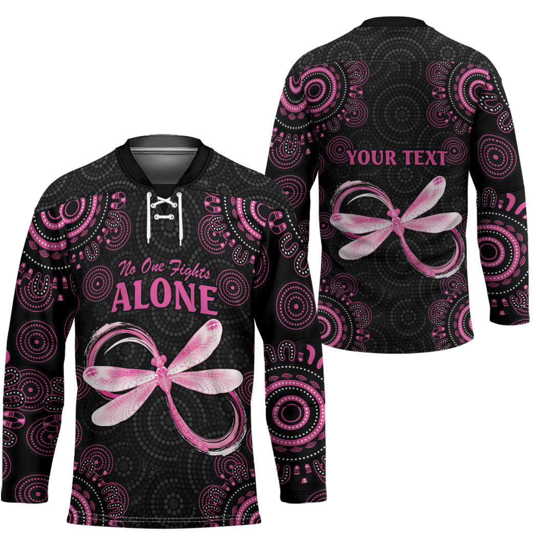 Personalized Pink Dragonfly Aboriginal of Hope Hockey Jersey Australia’s Breast Cancer Support