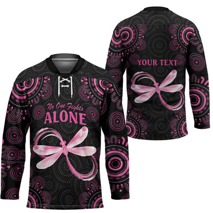 Personalized Pink Dragonfly Aboriginal of Hope Hockey Jersey Australia’s Breast Cancer Support