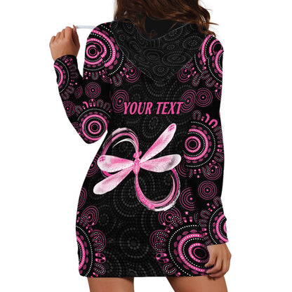 Personalized Pink Dragonfly Aboriginal of Hope Hoodie Dress Australia’s Breast Cancer Support