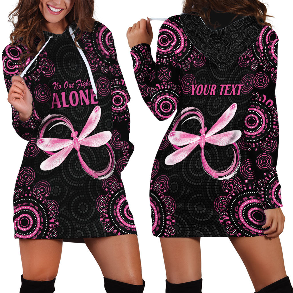 Personalized Pink Dragonfly Aboriginal of Hope Hoodie Dress Australia’s Breast Cancer Support
