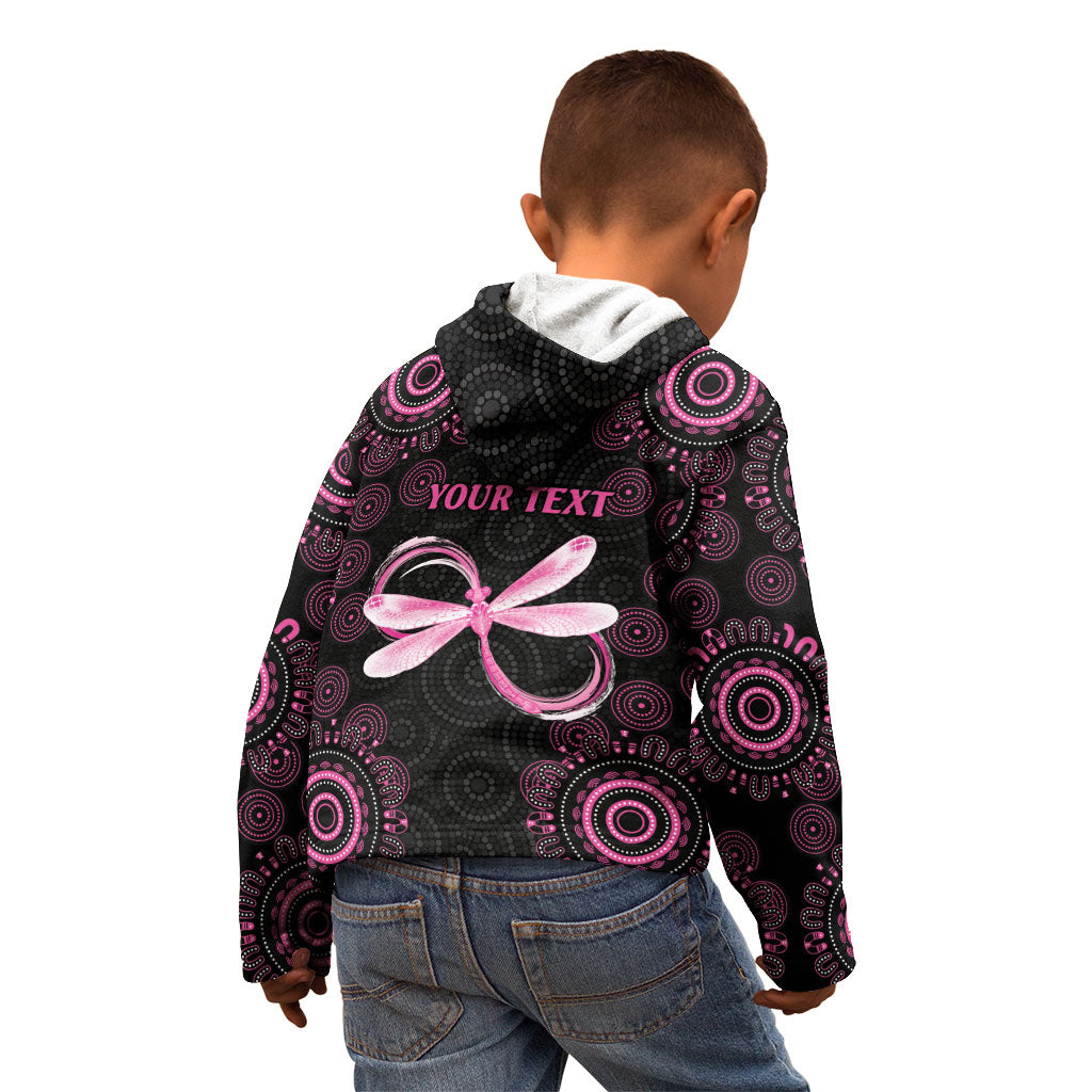 Personalized Pink Dragonfly Aboriginal of Hope Kid Hoodie Australia’s Breast Cancer Support