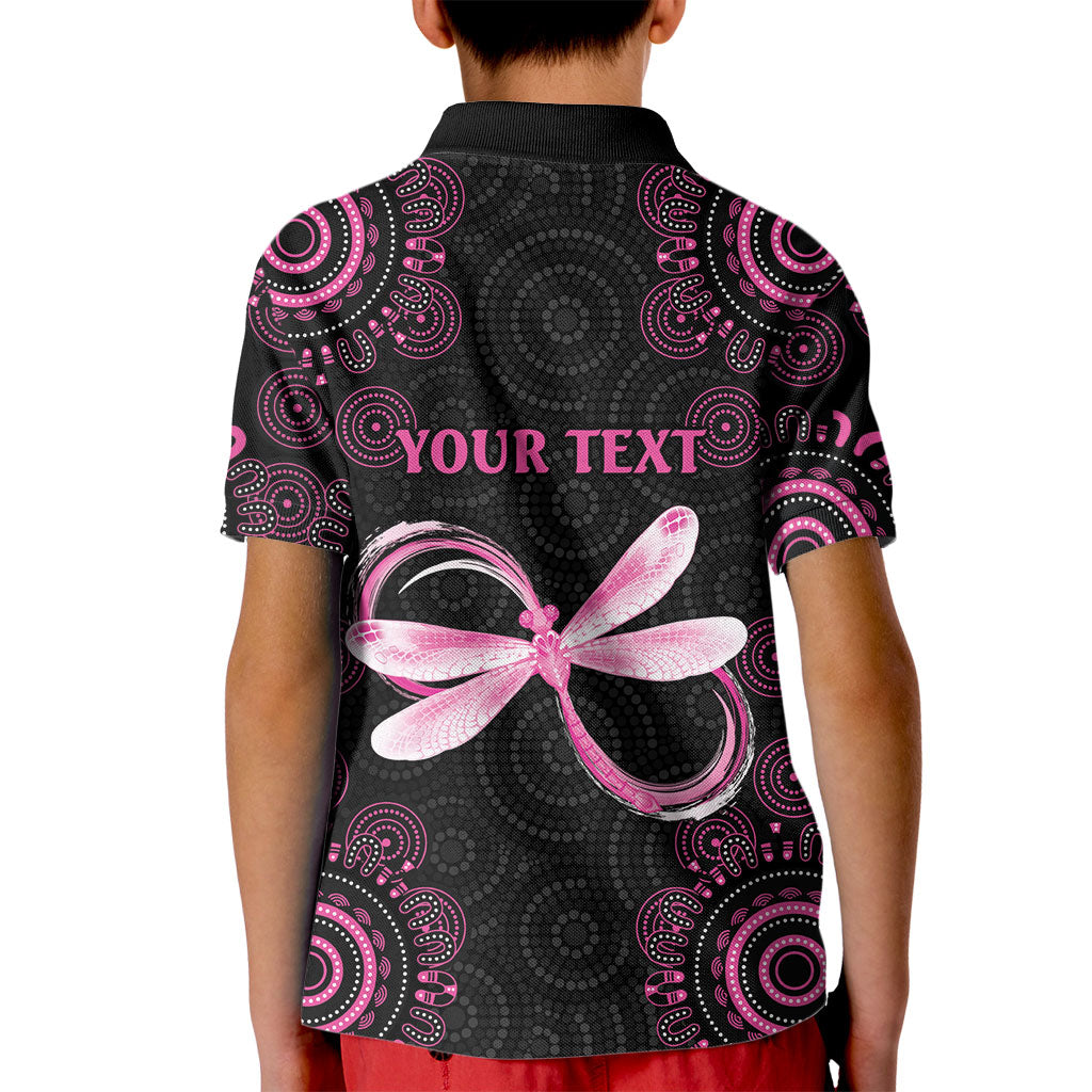 Personalized Pink Dragonfly Aboriginal of Hope Kid Polo Shirt Australia’s Breast Cancer Support