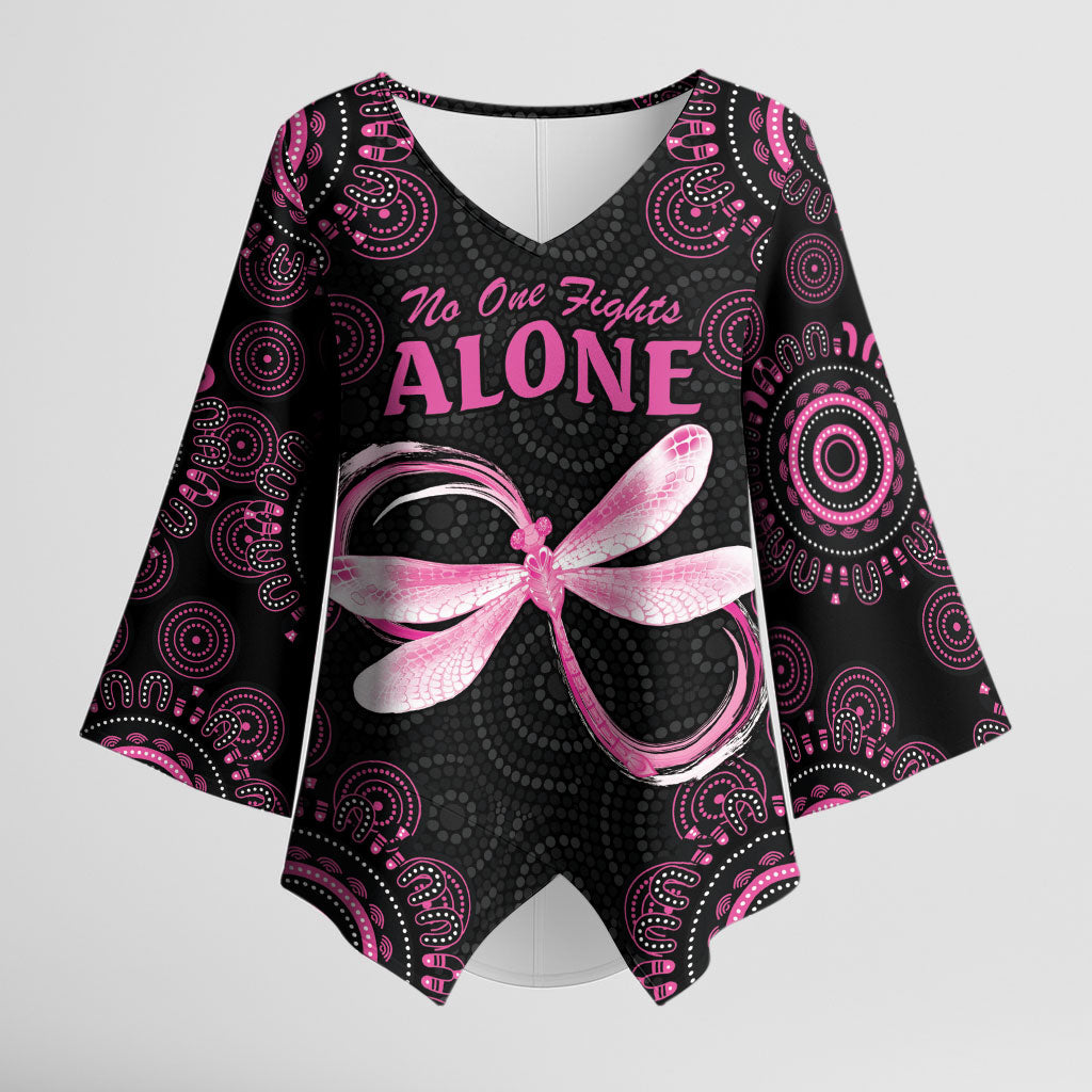 Personalized Pink Dragonfly Aboriginal of Hope Kimono Sleeve Blouse Australia’s Breast Cancer Support