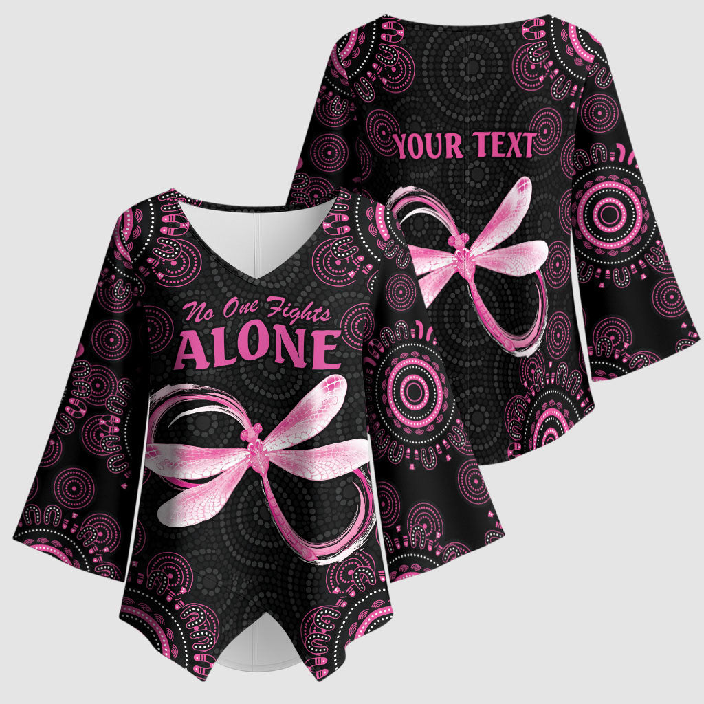 Personalized Pink Dragonfly Aboriginal of Hope Kimono Sleeve Blouse Australia’s Breast Cancer Support