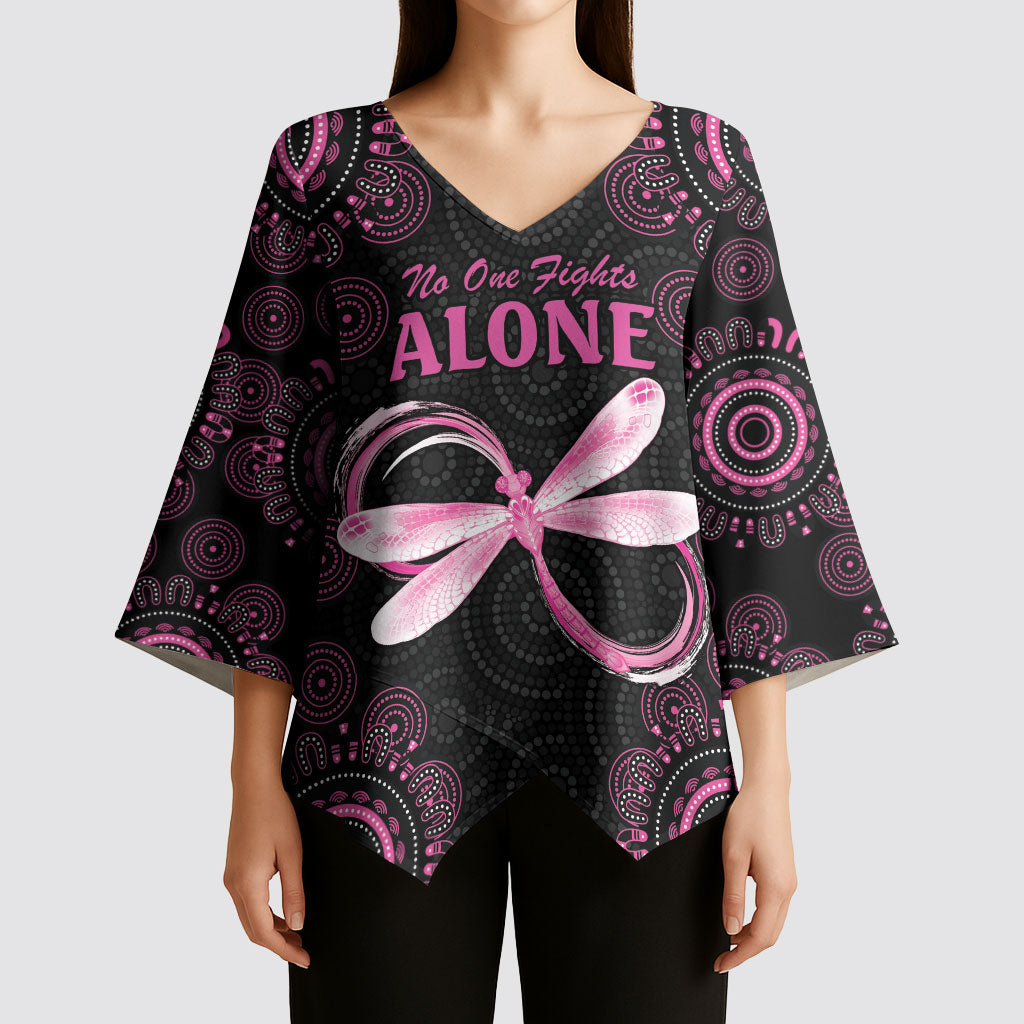 Personalized Pink Dragonfly Aboriginal of Hope Kimono Sleeve Blouse Australia’s Breast Cancer Support