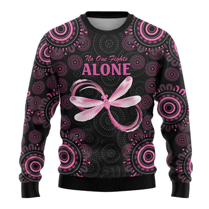 Personalized Pink Dragonfly Aboriginal of Hope Ugly Christmas Sweater Australia’s Breast Cancer Support