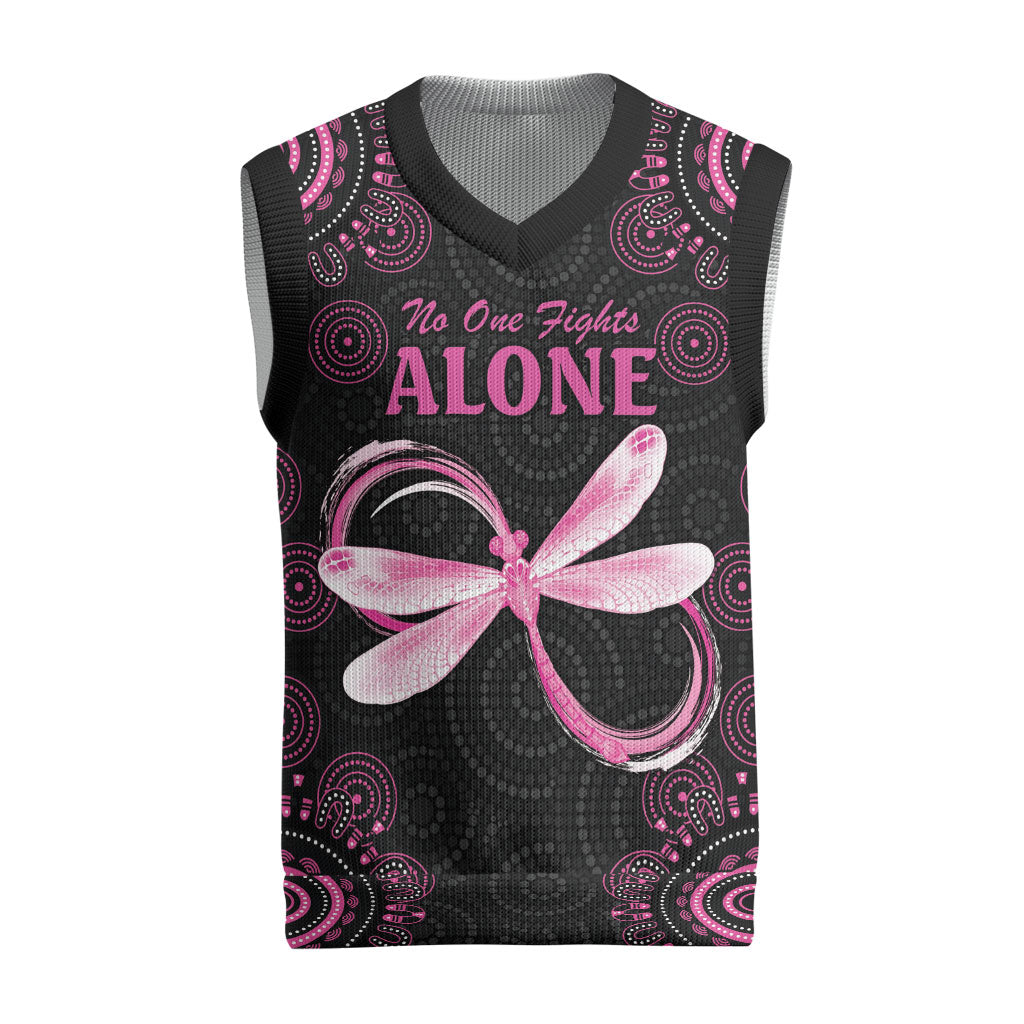 Personalized Pink Dragonfly Aboriginal of Hope Christmas Knitted V-Neck Vest Australia’s Breast Cancer Support