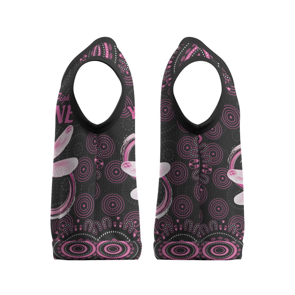 Personalized Pink Dragonfly Aboriginal of Hope Christmas Knitted V-Neck Vest Australia’s Breast Cancer Support