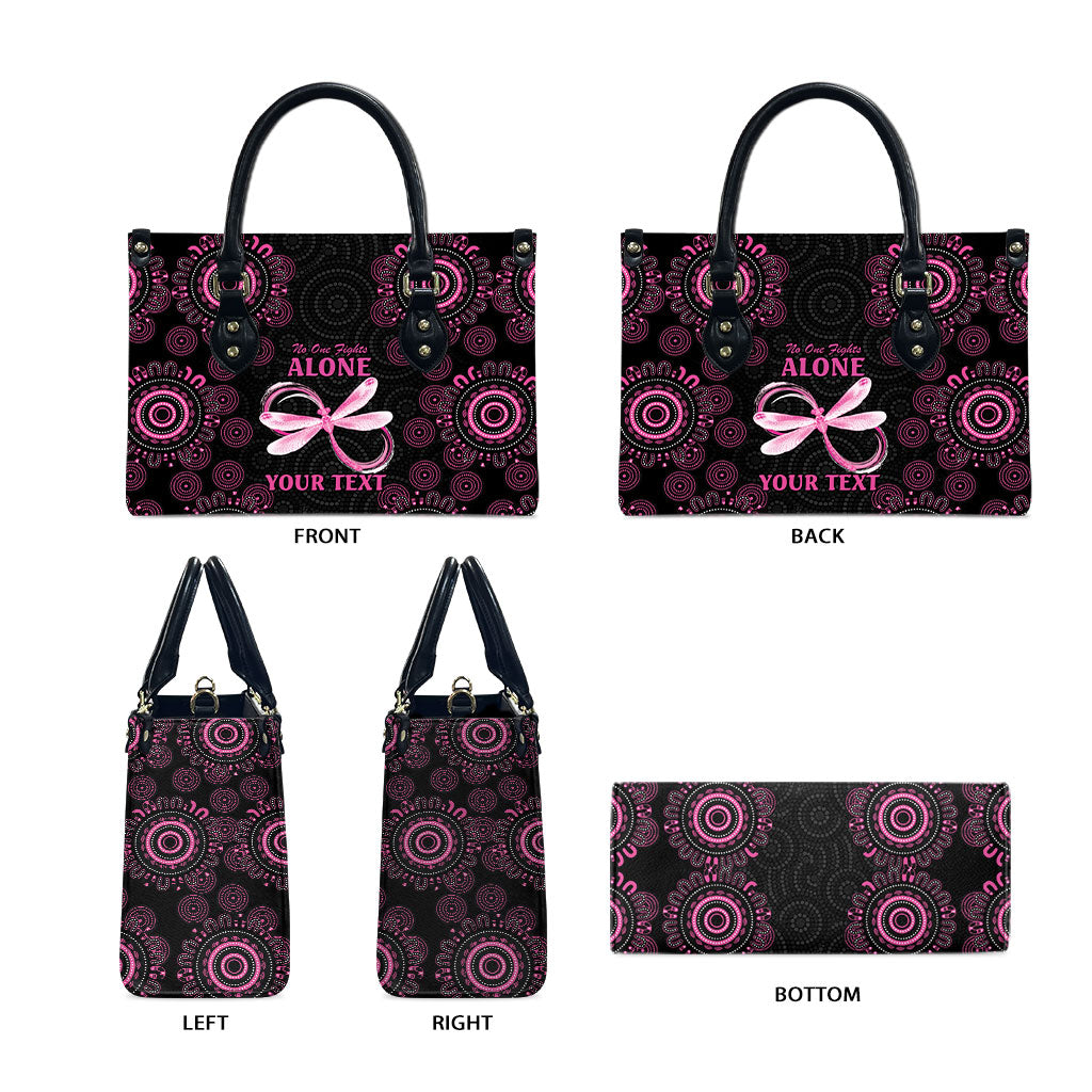 Personalized Pink Dragonfly Aboriginal of Hope Leather Bag Australia’s Breast Cancer Support