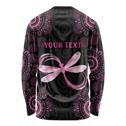 Personalized Pink Dragonfly Aboriginal of Hope Long Sleeve Shirt Australia’s Breast Cancer Support
