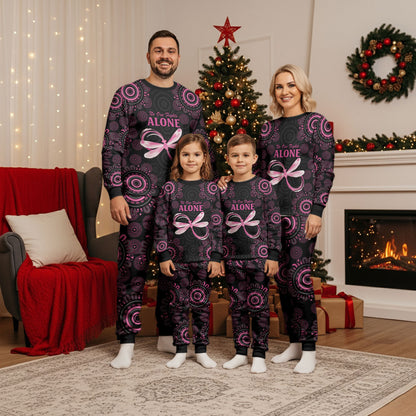 Personalized Pink Dragonfly Aboriginal of Hope Christmas Pajama Set Australia’s Breast Cancer Support
