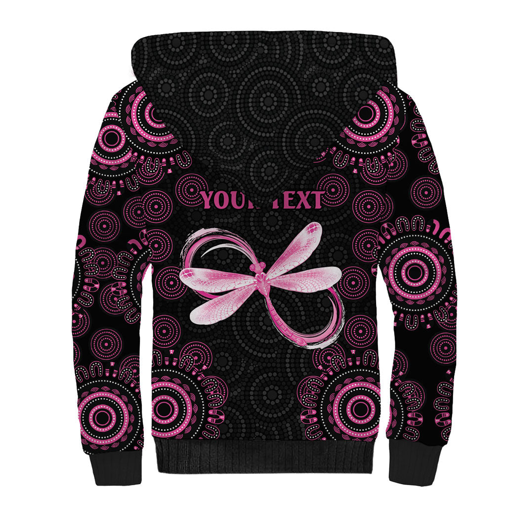 Personalized Pink Dragonfly Aboriginal of Hope Sherpa Hoodie Australia’s Breast Cancer Support