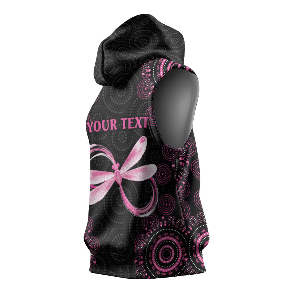 Personalized Pink Dragonfly Aboriginal of Hope Sleeveless Hoodie Australia’s Breast Cancer Support