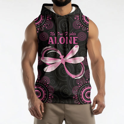Personalized Pink Dragonfly Aboriginal of Hope Sleeveless Hoodie Australia’s Breast Cancer Support