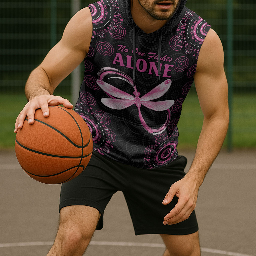 Personalized Pink Dragonfly Aboriginal of Hope Sleeveless Hoodie Australia’s Breast Cancer Support