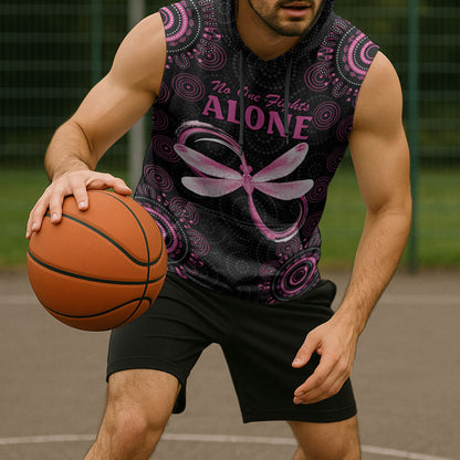 Personalized Pink Dragonfly Aboriginal of Hope Sleeveless Hoodie Australia’s Breast Cancer Support